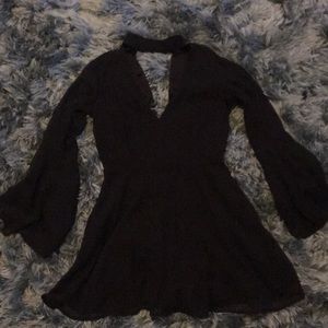 Black choker dress